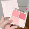 Paleta de Rubor e Iluminador de Cuatro Colores Love Light Wave Polvo para Rubor Color de Expansión Iluminador Mate Paleta de Rubor Iluminador para Rostro Color Nude