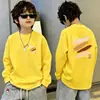 Ropa de Otoño para Niños Camiseta de Manga Larga de Algodón Puro con Estampado de Letras 2026 Nuevo Estilo Camiseta Básica Versátil de Cuello Redondo para Primavera y Otoño Tendencia T