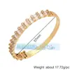 L50 Q35 S64 Pulsera de Moda Europea y Americana con Goteo de Aceite y Incrustaciones de Diamante, Exquisita Pulsera de Puño de Moda con Circonita Arcoíris