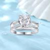Anillo Doble Mobius de Diamante de Alto Carbono Flash de 2 Quilates Plata de Ley Brazo de Torsión de Cuatro Garras Anillo de Lujo Ligero Europeo y Americano para Mujer Venta al por Mayor Transfronteriza