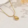 Collar de Lujo Ligero Geométrico para Mujer Anillo de Nicho Diseño de Gota de Agua Cadena Larga Simple para Clavícula Collar Explosivo Transfronterizo para Mujer