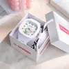 E-Commerce ins bonito silicone popular relógio moderno luminoso esportes estudante quadrado cinta relógio de alta aparência