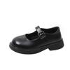 Zapatos de princesa para niñas Zapatos de cuero para niños para niña primavera y otoño zapatos de estilo británico zapatos Mary Jane zapatos sencillos negros al por mayor