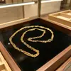 JL027 Moeda Europeia Feminina Corrente Onda d'Água Joia Latão Ouro Imitação Joia Ouro Real Colar Corrente Onda Única Onda Dupla