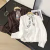 Estilo Old Money, lenço removível, barra com babados, camisa casual de manga comprida lisa para mulheres, nova coleção outono 2026, versátil