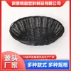 Cesta tejida de ratán sintético negro, cesta para snacks, frutas, pan, KTV, tienda de desayunos, con cesta tejida negra tejida a mano