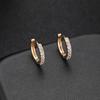 Pendientes Europeos y Americanos Pendientes de Oro de 14K Pendientes de Circonita para Mujer Pendientes Chapados en Oro Moda Sencilla Hebilla de Oreja de Mariposa para Baile Hueso de la Oreja
