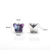 Colgante de cristal de color galvanizado con forma de mariposa pequeña de 8 mm para hacer pulseras, collares y accesorios de joyería.
