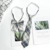 Conjunto de camisa y corbatín de uniforme escolar para mujeres y hombres, conjunto de corbata Jk perezosa, estilo universitario, sin nudo, corbata de uniforme japonés