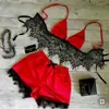 Conjunto de bragas de encaje de tentación de tres puntos de lencería sexy de Amazon de comercio exterior europeo y americano