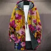 2025 Estación Independiente Transfronteriza Estampado de Leopardo Hawaiano Casual 3D Personalizado de Manga Corta Abrigo Largo de Algodón Estilo Holgado para Hombre