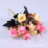 Fábrica direta 10 cabeça simulação de duas cores rosas decoração de casa decoração de mesa flores falsas casamento flores de casamento