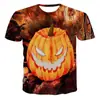 AliExpress Comércio Exterior Europa e Estados Unidos novo Halloween terror fantasma impressão digital 3D camiseta masculina e feminina infantil manga curta