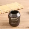 Configuração de Mesa Japonesa Peça Quatro Tigela de Arroz para Restaurante de Sushi Xícara de Chá Prato Lateral Preto Cozinha Japonesa Coreana Descanso de Hashi de Cerâmica Bule
