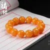 Pulseira de Âmbar Material Russo Estilo Masculino e Feminino Pulseira Amarela Gordura de Frango Material Russo Mar Báltico Novo Estilo Âmbar Amarelo Pulseira Autêntica Wenwan