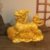 Enfeite de Unicórnio Banhado a Ouro, Tesouro de Presentes de Unicórnio, Entrada de Casa, Escritório, Loja Desktop Pequena Decoração, Unicórnio Besta Auspiciosa