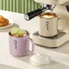 Copo de Água Série Estudante Aço Inoxidável 304 Copo de Café da Manhã Estudante com Tampa Copo Especial Exquisito para Café e Leite de Escritório