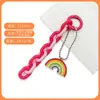 Llavero Colgante Cadena Arcoíris Creativo Colgante Pequeño Fresco Dopamina Accesorios DIY Cubierta de Auriculares Colgante para Pareja