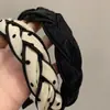 2023 Nueva Ola Tela de Puntos Trenza Retorcida Diadema Parte Superior Craneal Todo Fósforo Cabello Presionado Estampado Temperamento Cara Diadema Pequeña
