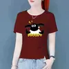 Comércio exterior transfronteiriço vestuário feminino: Camiseta gola redonda, ombro normal, manga curta para mulheres, estilo americano de verão, modeladora, nicho, moderna, top básico