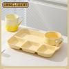 Prato de Jantar Cerâmico Dividido para Adultos, Refeição de Confinamento para Redução de Gordura, Cantina Separada, Louça de Prato Dividido para Café da Manhã de Grávidas e Crianças