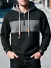 Talla Europea Amazon Sudadera de Primavera y Otoño para Hombre Nueva Sudadera a Cuadros Bloque de Color para Hombre con Capucha de Manga Larga Casual Deportiva