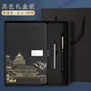 Caderno A5 Personalizável com Logo, Conjunto de Caixa de Presente Bloco de Notas Estilo Chinês, Lembrança, Caderno com Fivela Flor Janela Hot Stamping