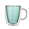 Copo de Vidro Colorido de Camada Dupla Antiescaldante Simples com Alça Criativa Resistente ao Calor Caneca Doméstica para Café e Chá