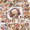 50 pegatinas nuevas de perros transfronterizos, lindas pegatinas de graffiti impermeables para decoración de vida de cachorros con pañuelo, materiales para decoración de computadora
