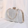 Clutch de Banquete de Color Gradual Europeo y Americano Transfronterizo Vestido con Bolso de Noche Bolso Pequeño Cuadrado Colorido para Mujer al Hombro Cruzado
