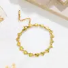 Europeu e Americano Transfronteiriço Mais Vendido Fashionável Personalizado Coração Embossado Girassol Trevo de Quatro Folhas Aço Titânio Colar Pulseira Conjunto de Joias Femininas