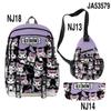3D Novo Produto Estampado Periférico Sanrio kuromi kuromi Mochila Escolar Mochila Estojo de Lápis Bolsa de Ombro Conjunto de Três Peças