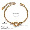Pulsera de Moda Europea y Americana Collar de Oro de 18K Cadena en Forma de O Collar de Cristal Pulsera de Perlas Collar de Circonita Joyería de Acero Inoxidable