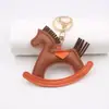Cavalo de Balanço Criativo Pingente de Mochila Boutique Pingente de Carro Pônei de Algodão do Carrossel Chaveiro Corrente de Joia