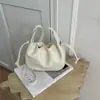 Bolsa Feminina 2026 Novo Estilo Tendência Outono/Inverno Versão Coreana Fashionável Grande Capacidade Transversal Ombro Único Cor Sólida Retro Sob o Braço Bolsa Bolinho