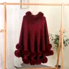 Novo Xale de Gola de Pelo Solta para Outono e Inverno, Manto Grosso com Forro de Fleece à Prova de Frio, Proteção para o Pescoço com 2 Chapéus de Pelo de Camada Dupla
