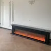 Móvel de TV com Lareira Estilo Francês 1.8/2.2/ 2.4m Feito de Madeira Maciça para Uso Doméstico na Sala de Estar com Decoração de Chama Simulada e Aquecimento Elétrico