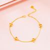 Tobillera de Imitación de Oro de 18K de Lujo Ligero Estilo Japonés y Coreano Joyería de Verano para Mujer Moda Estilo Coreano Tobillera Dorada de Arena Dongdaemun Joyería