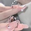 Anillo de diamantes de amor enrollado chapado en plata 925 para mujer, estilo nicho ligero de lujo, anillo liso con destellos, joyería abierta y giratoria.