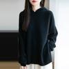 Otoño e Invierno Nuevo Camiseta Interior de Lana 100% Pura con Capucha para Mujer Suéter de Lana Tejido Sudadera con Capucha de Lana para Mujer