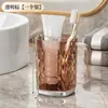 Taza de Enjuague Bucal de Lujo de Alta Apariencia para Uso en el Hogar, Taza para Cepillo de Dientes de Estudiante y Pareja con Asa, Taza Simple para Cepillo de Dientes, Taza para Cepillarse y Lavarse, Soporte para Cepillo de Dientes