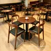 Mesas e Cadeiras Usadas para Cafeteria Loja de Chá com Leite Mesas Redondas Pequenas para Loja de Confeitaria e Panificação Mesas e Cadeiras de Madeira Maciça para Catering Refeições Simples Lanchonete