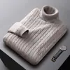 Suéter de Color Puro de Comercio Exterior Chaqueta de Cuello Alto para Hombre Tendencia Estilo Coreano Holgado Tallas Grandes Casual Versátil Suéter de Punto