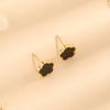 Pendientes de botón simples de flor de melocotonero para mujer, joyería de acero de titanio al por mayor, diseño de nicho con temperamento, pendientes de acero inoxidable transfronterizos