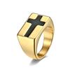 Paisaje Europeo y Americano Cruz Acero Titanio Dorado Anillo Exagerado Personalidad Hip-Hop Uso Accesorios de Moda Pulsera