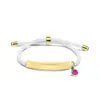 Pulseira de Corda de Mão Multicor Transfronteiriça Europeia e Americana Material em Branco Pronto para Uso Acessórios de Diamante Roxo Rosa Gravação Presente Pulseira de Aço Inoxidável