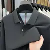 Nova Camiseta de Manga Longa para Homens 2025 Primavera e Outono, Casual de Negócios, 100% Algodão Puro, Camisa Polo Masculina Versátil e Moderna