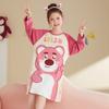 Camisola de algodão para meninas, primavera e outono, pijama infantil fino de manga comprida, novo estilo de roupas infantis para meninas, 2024