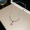 Joia Jardim de Monet Gema Gota d'Água Espiga de Trigo Flor Colar Banquete Corrente de Clavícula de Noiva Luxo Leve Colar de Alta Qualidade