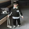 Fatos para Meninos Primavera e Outono 2026 Novos Estilo Coreano Fatos da Moda e Estilosos para Meninos Fatos Versáteis de Malha Pulôver